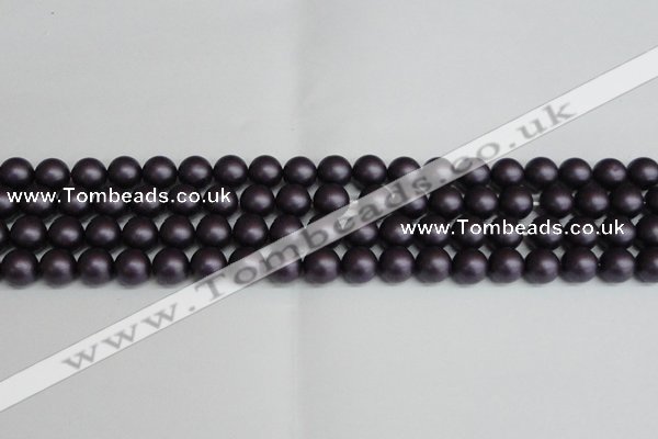 CSB1447 15.5 inches 8mm matte round shell pearl beads wholesale