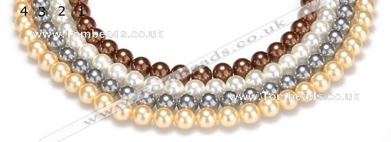 CSB24 16 inches 12mm round shell pearl beads Wholesale