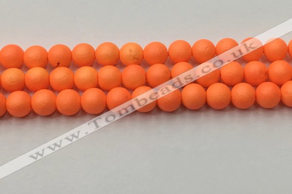 CSB2433 15.5 inches 10mm round matte wrinkled shell pearl beads