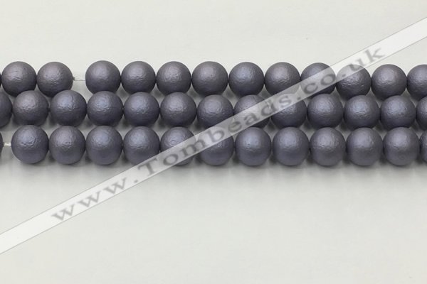 CSB2483 15.5 inches 10mm round matte wrinkled shell pearl beads