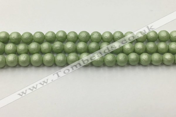 CSB2532 15.5 inches 8mm round matte wrinkled shell pearl beads