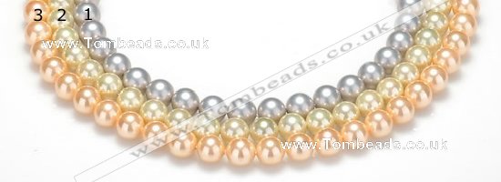 CSB32 16 inches 8mm round shell pearl beads Wholesale