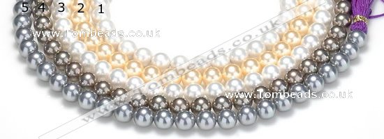 CSB47 16 inches 8mm round shell pearl beads Wholesale