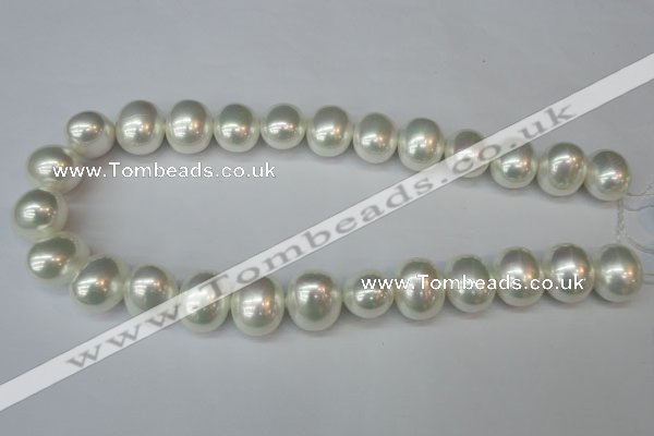 CSB825 15.5 inches 16*19mm oval shell pearl beads wholesale