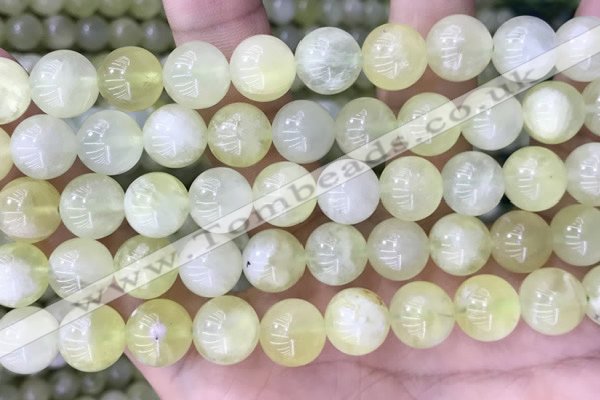 CSJ314 15.5 inches 9mm round serpentine new jade beads