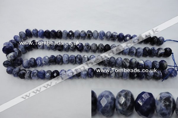 CSO353 15.5 inches 8*12mm faceted rondelle natural sodalite beads