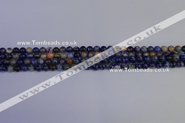 CSO510 15.5 inches 4mm round orange sodalite beads wholesale