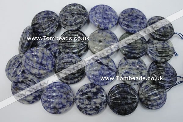 CSO85 15.5 inches 35mm flat round sodalite gemstone beads