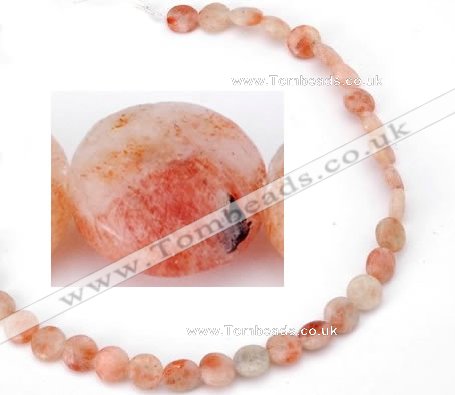 CSS02 8mm flat round natural indian sunstone beads wholesale