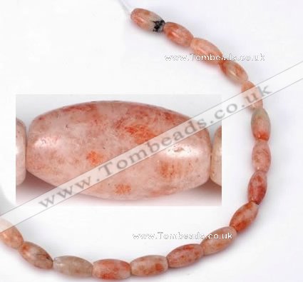 CSS09 8*15mm rice shape natural indian sunstone beads wholesale