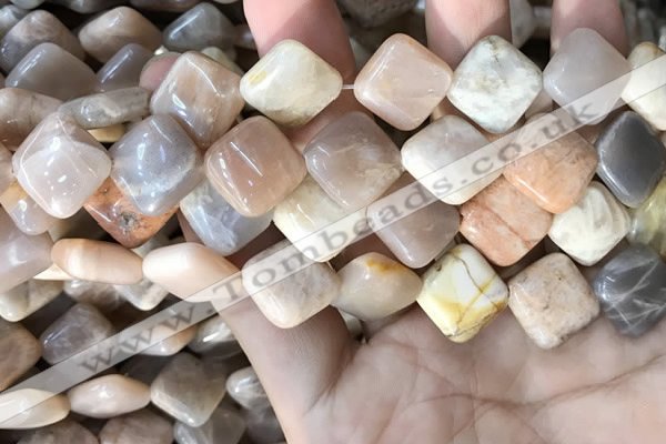 CSS430 15.5 inches 14*14mm diamond sunstone beads wholesale