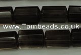 CTB100 15.5 inches 8*12mm faceted tube smoky quartz beads