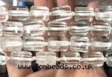 CTB1100 15 inches 12*16mm faceted tube white crystal beads