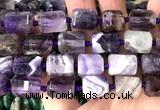 CTB1104 15 inches 12*16mm faceted tube dogtooth amethyst beads