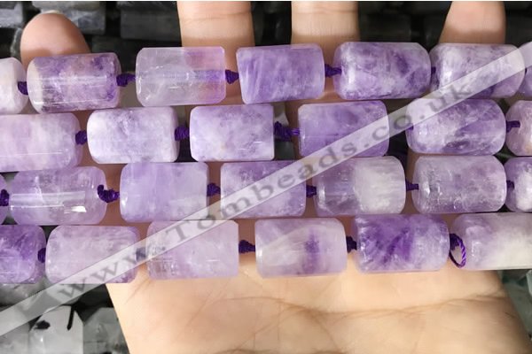 CTB652 15.5 inches 12*16mm faceted tube lavender amethyst beads