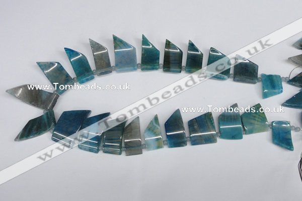 CTD736 Top drilled 15*20mm - 15*40mm wand agate gemstone beads