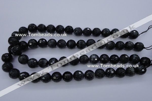 CTE445 15.5 inches 14mm faceted round blue tiger eye beads