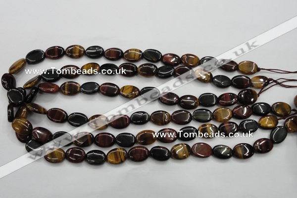 CTE60 15.5 inches 10*14mm oval mixed tiger eye gemstone beads