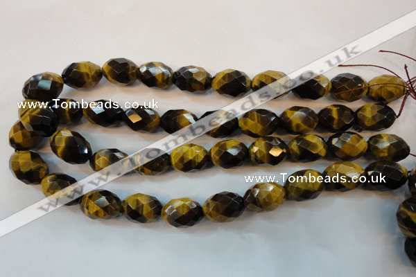 CTE625 15.5 inches 15*20mm faceted rice yellow tiger eye beads wholesale