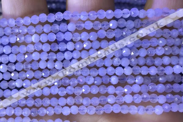 CTG1304 15.5 inches 3mm faceted round blue lace agate beads wholesale