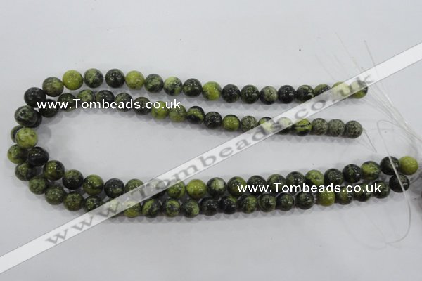 CTP103 15.5 inches 10mm round yellow pine turquoise beads wholesale