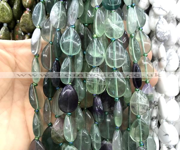 CTR502 15 inches 13*18mm flat teardrop fluorite gemstone beads