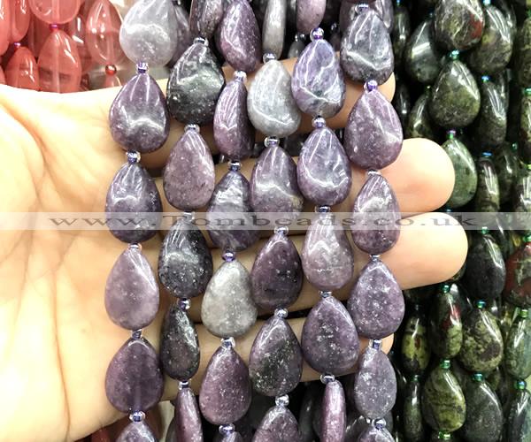 CTR525 15 inches 13*18mm flat teardrop kunzite gemstone beads