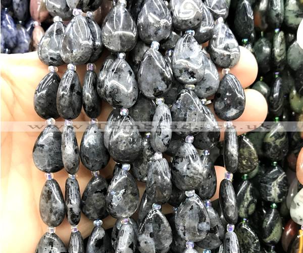 CTR528 15 inches 13*18mm flat teardrop black labradorite beads