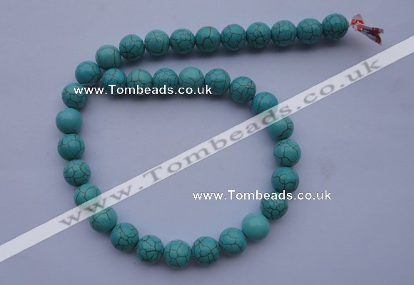 CTU05 15.5 inches 12mm round blue turquoise strand beads Wholesale