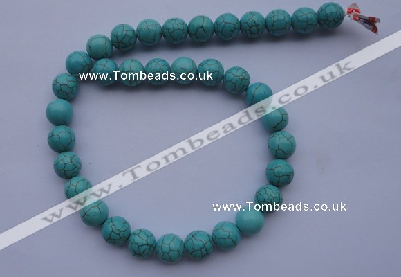 CTU06 15.5 inches 14mm round blue turquoise strand beads Wholesale