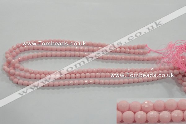 CTU1512 15.5 inches 6mm faceted round synthetic turquoise beads