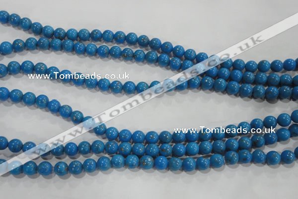 CTU1621 15.5 inches 6mm round synthetic turquoise beads