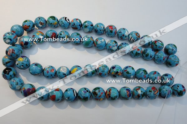 CTU2005 15.5 inches 14mm round synthetic turquoise beads