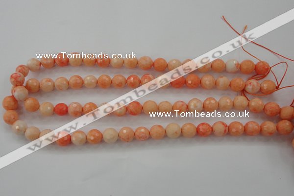 CTU2503 15.5 inches 10mm faceted round synthetic turquoise beads