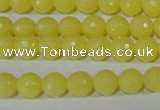 CTU2525 15.5 inches 8mm faceted round synthetic turquoise beads