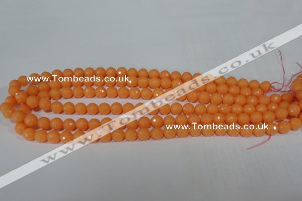 CTU2540 15.5 inches 6mm faceted round synthetic turquoise beads