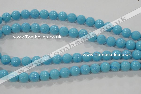 CTU2583 15.5 inches 10mm round synthetic turquoise beads