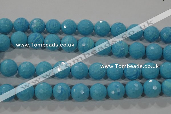 CTU2597 15.5 inches 18mm faceted round synthetic turquoise beads