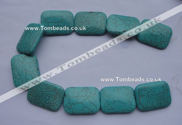 CTU26 15.5 inches 30*40mm rectangle blue turquoise beads Wholesale