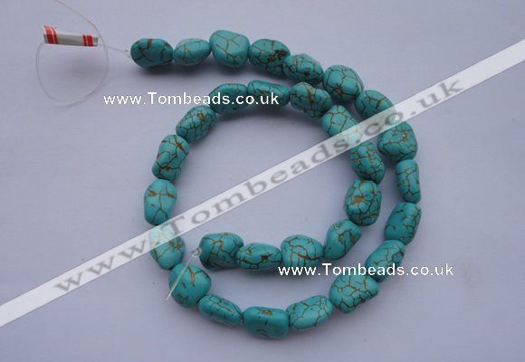 CTU30 15.5 inches 8*12mm freeform blue turquoise beads Wholesale