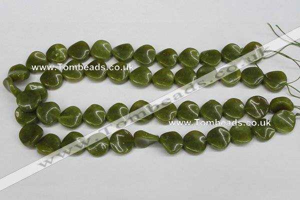 CTW17 15.5 inches 16mm twisted coin jade gemstone beads