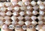 CTW552 15 inches 8mm faceted & twisted S-shaped strawberry quartz beads