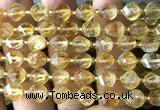 CTW555 15 inches 8mm faceted & twisted S-shaped citrine beads