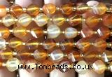 CTW580 15 inches 8mm faceted & twisted S-shaped carnelian beads