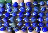 CTW588 15 inches 8mm faceted & twisted S-shaped lapis lazuli beads