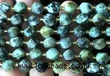 CTW592 15 inches 8mm faceted & twisted S-shaped African turquoise beads