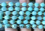 CTW595 15 inches 8mm faceted & twisted S-shaped amazonite beads