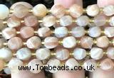 CTW602 15 inches 8mm faceted & twisted S-shaped moonstone beads