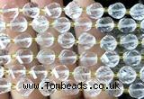 CTW650 15 inches 10mm faceted & twisted S-shaped white crystal beads