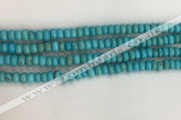 CWB895 15.5 inches 4*6mm rondelle howlite turquoise beads